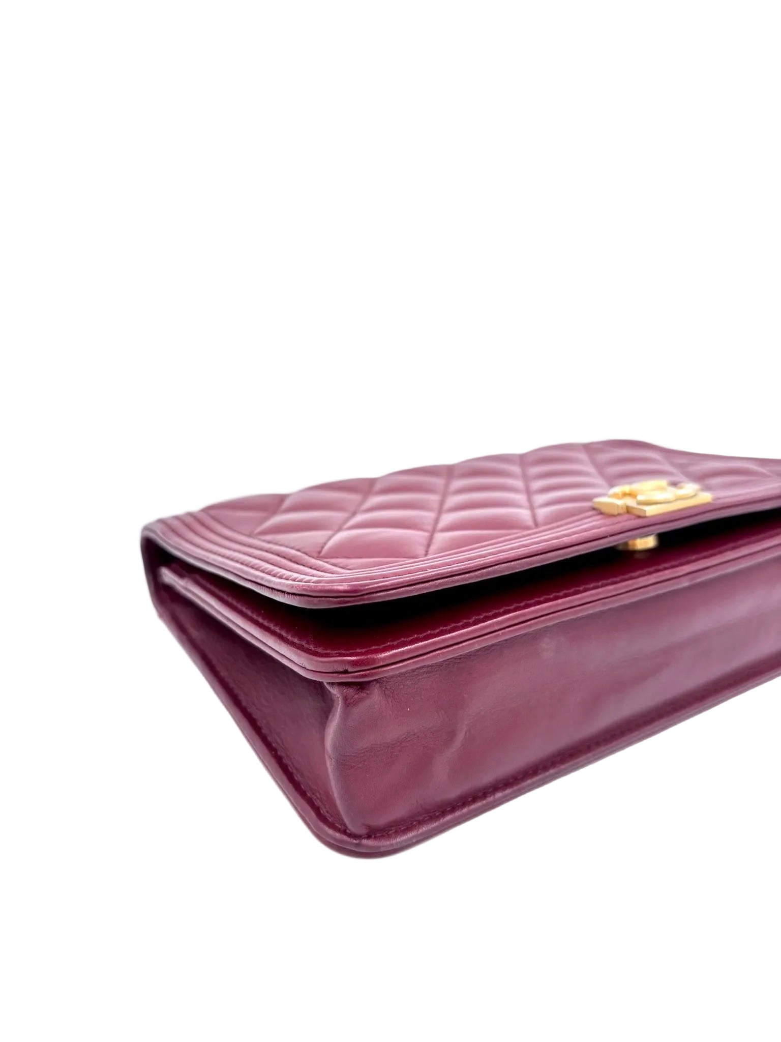 Pre-owned Chanel Burgundy Boy Wallet on Chain Bag - Authenticated