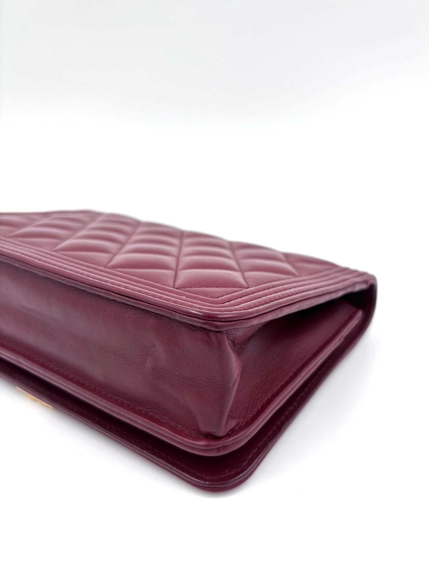 Pre-owned Chanel Burgundy Boy Wallet on Chain Bag - Authenticated