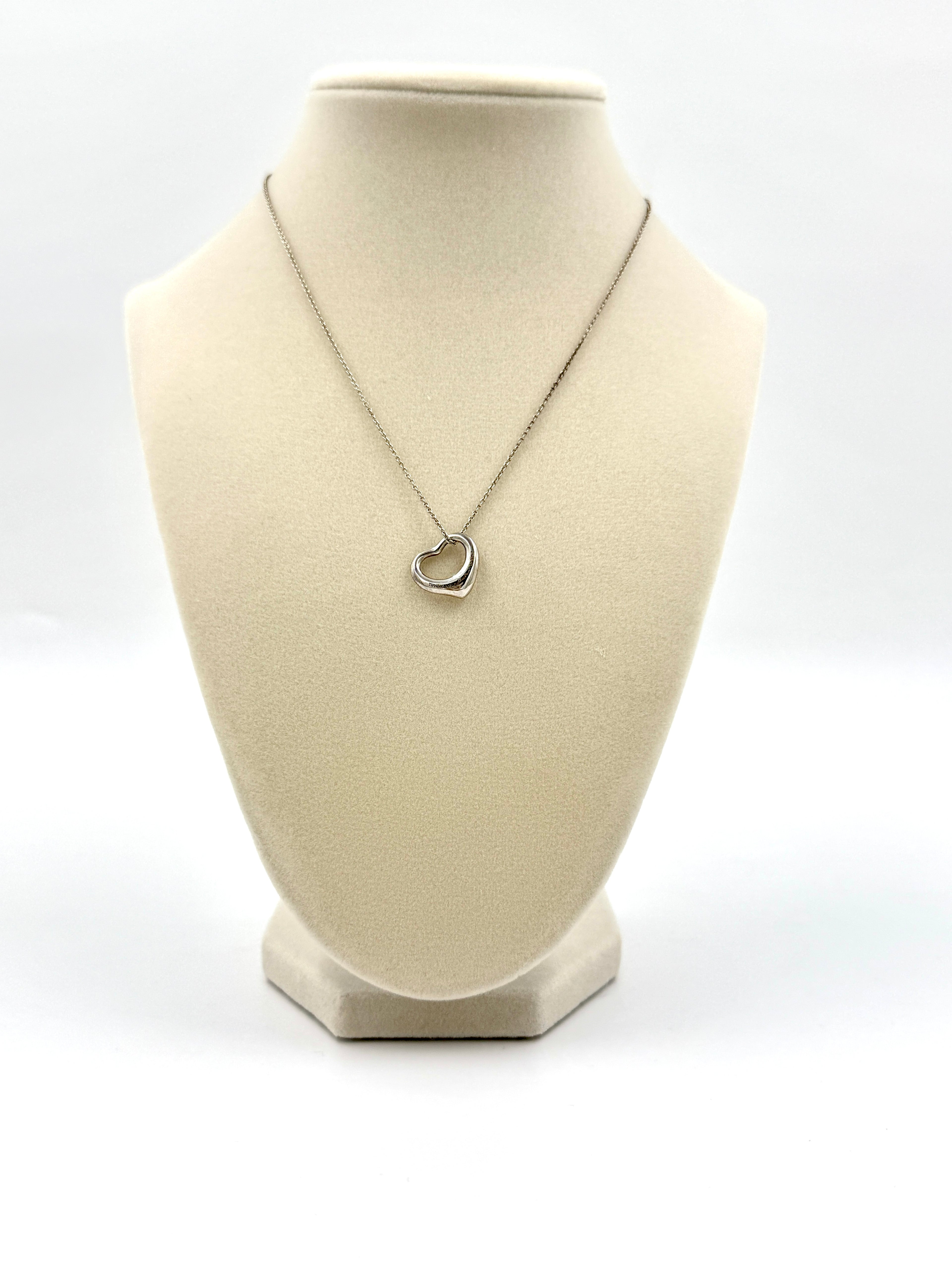 Pre-Owned Tiffany Elsa Peretti Open Heart Pendant in Sterling Silver - Authenticated