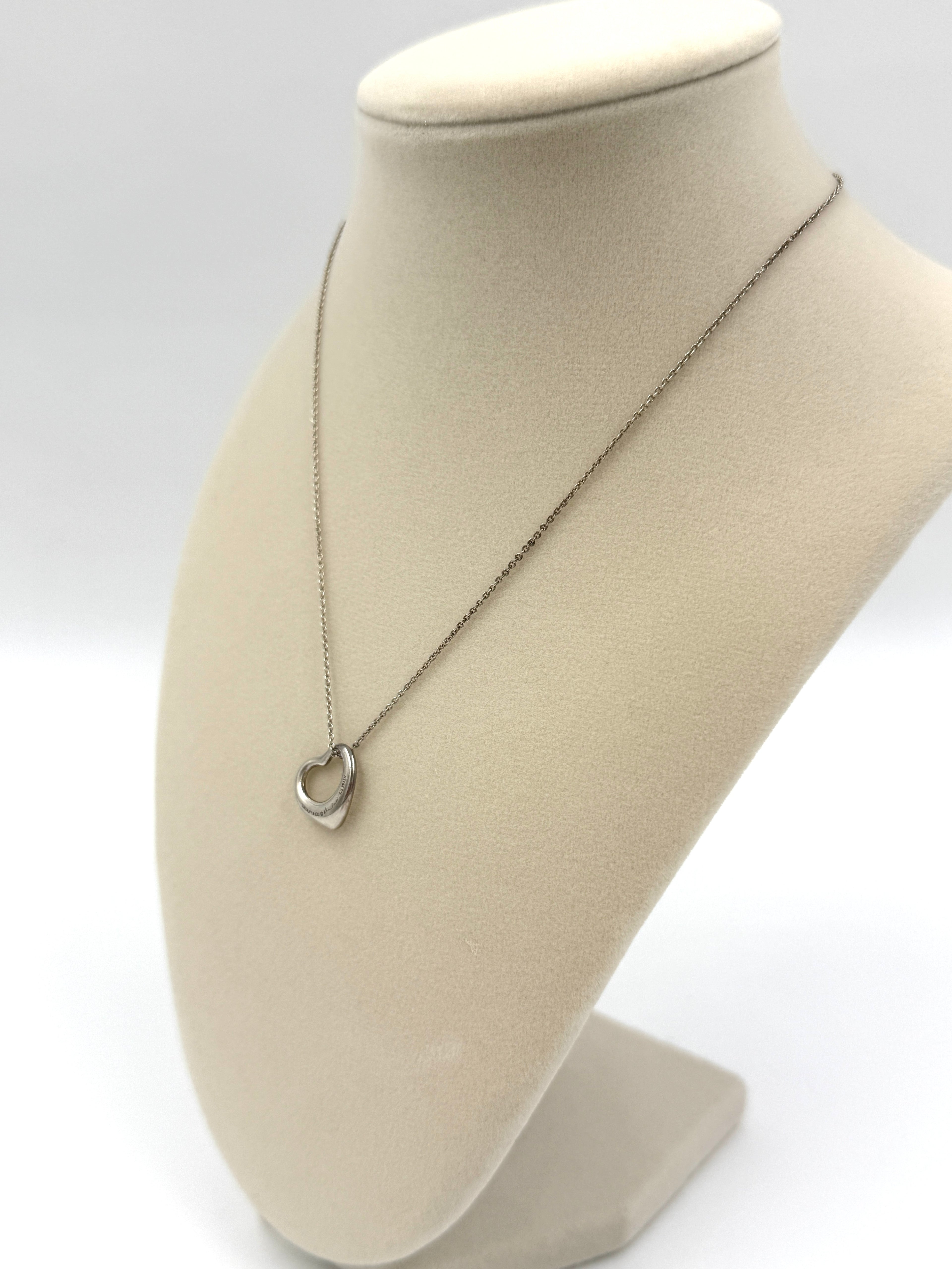 Pre-Owned Tiffany Elsa Peretti Open Heart Pendant in Sterling Silver - Authenticated