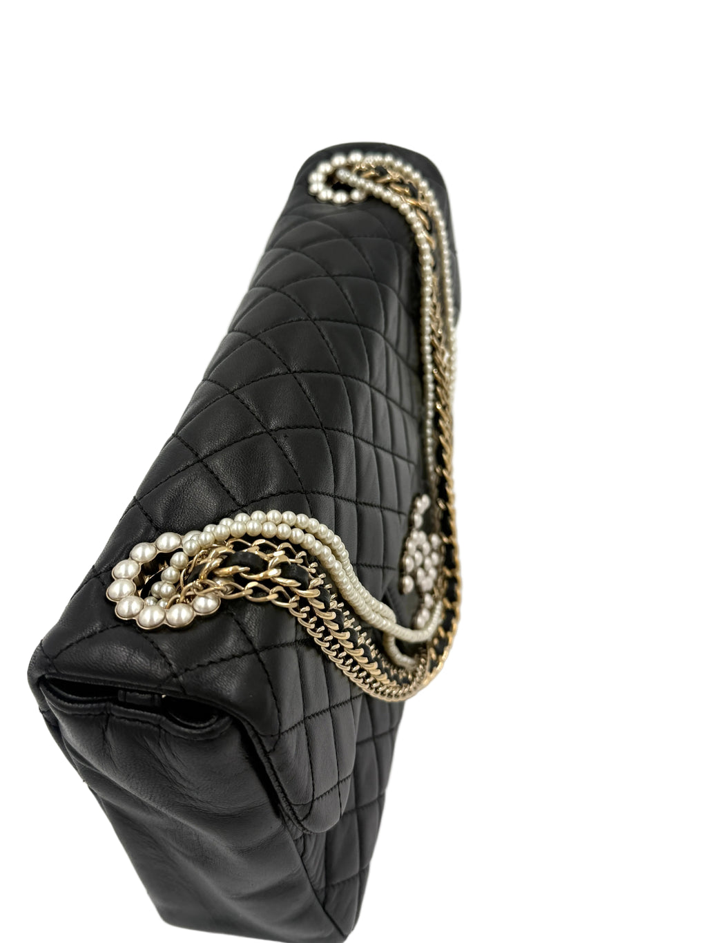Pre-Owned Chanel Westminster Bag Black Lambskin with Pearl Details - Authenticated