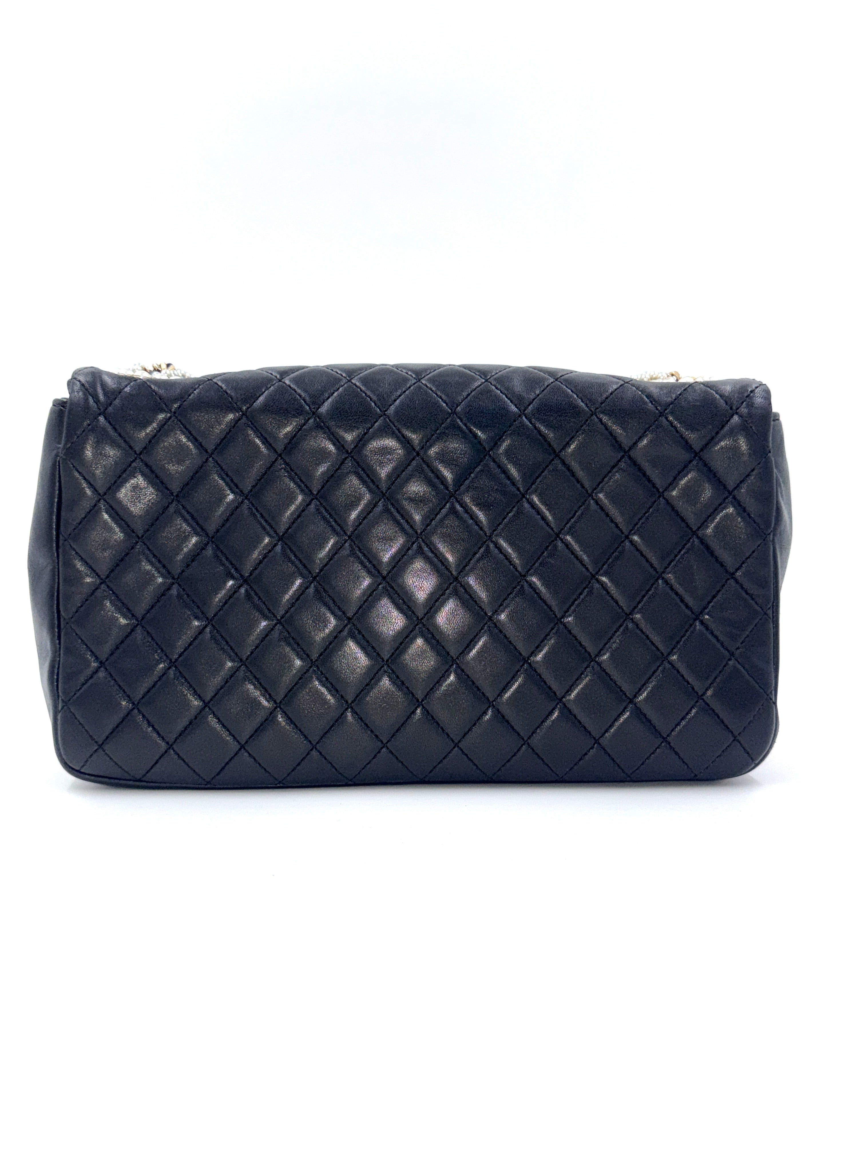Pre-Owned Chanel Westminster Bag Black Lambskin with Pearl Details - Authenticated