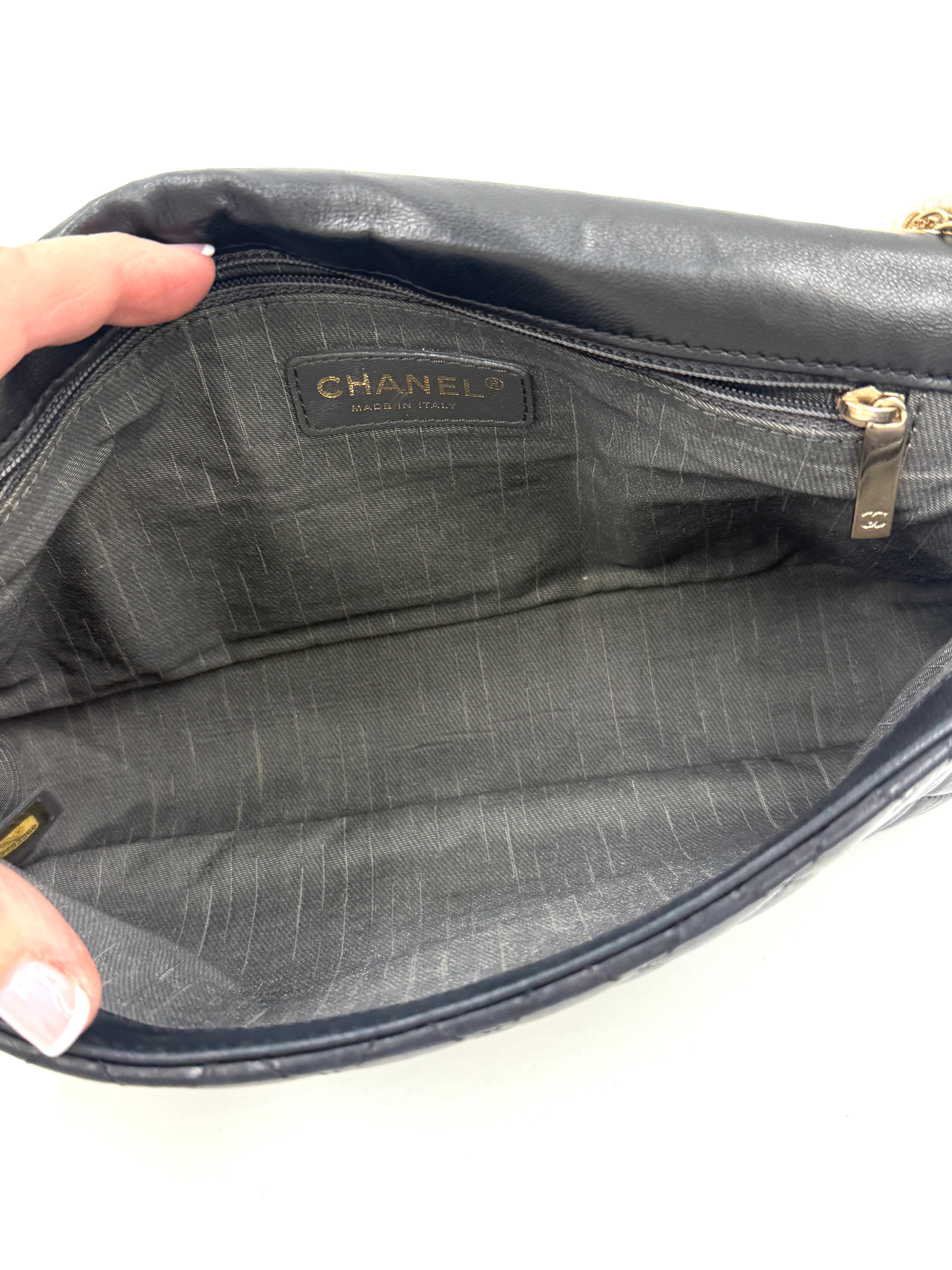 Pre-Owned Chanel Westminster Bag Black Lambskin with Pearl Details - Authenticated