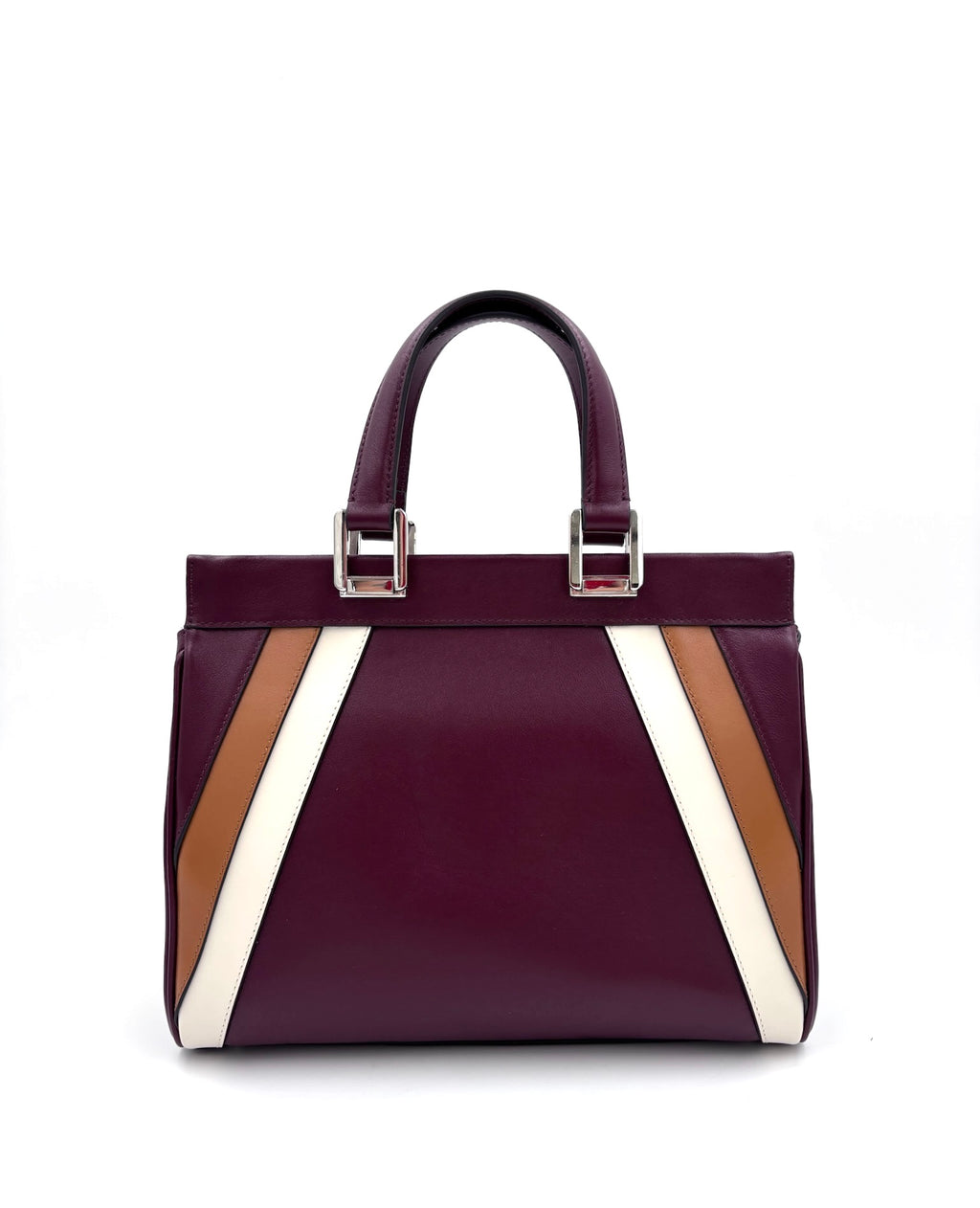 Pre-owned Gucci Smooth Calfskin Small Zumi Top Handle Bag Vintage Bordeaux White Friky Taupe - Authenticated