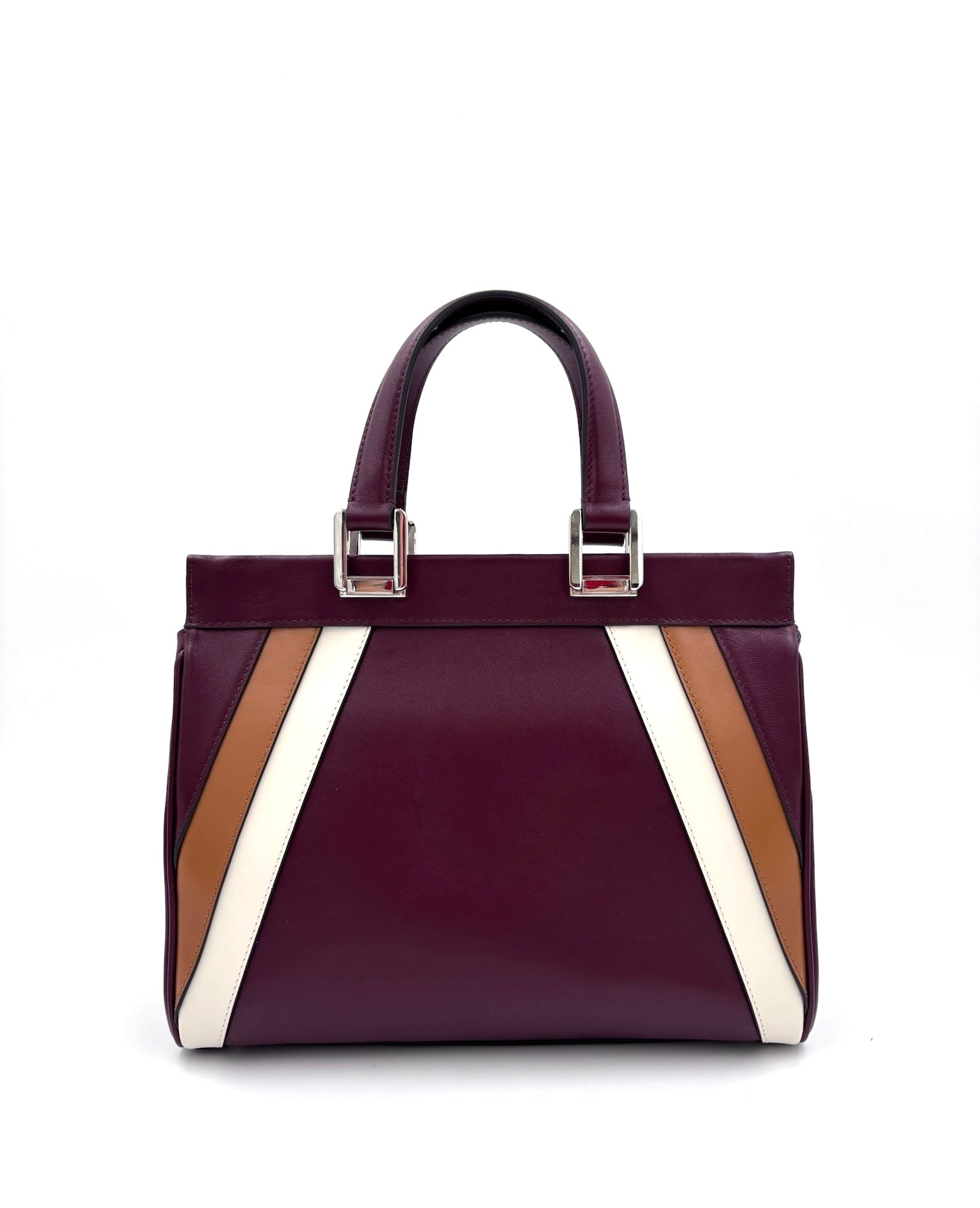 Pre-owned Gucci Smooth Calfskin Small Zumi Top Handle Bag Vintage Bordeaux White Friky Taupe - Authenticated