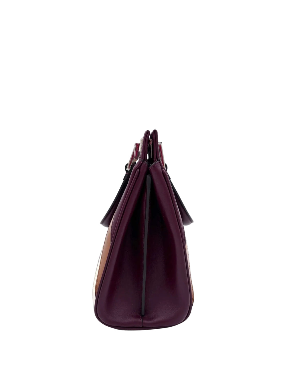 Pre-owned Gucci Smooth Calfskin Small Zumi Top Handle Bag Vintage Bordeaux White Friky Taupe - Authenticated