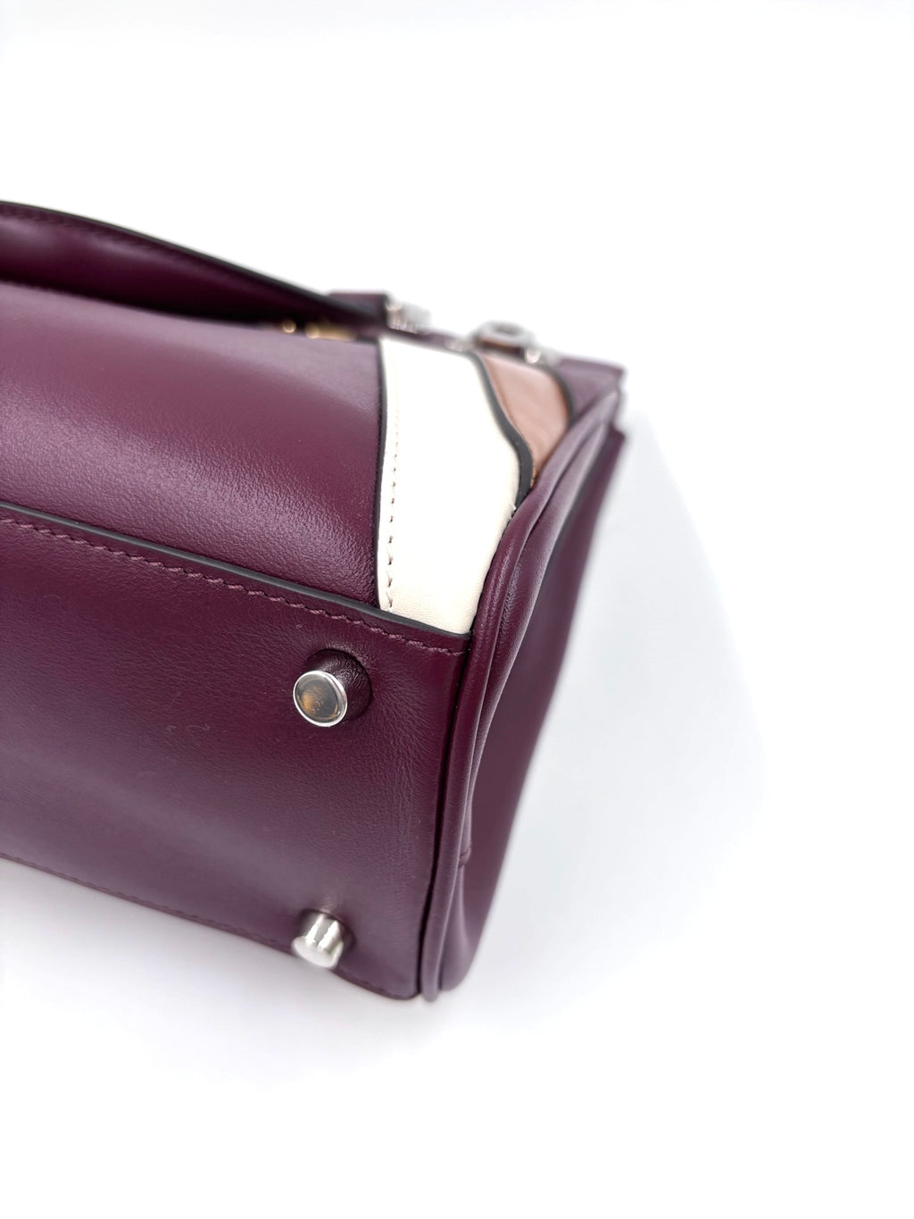 Pre-owned Gucci Smooth Calfskin Small Zumi Top Handle Bag Vintage Bordeaux White Friky Taupe - Authenticated