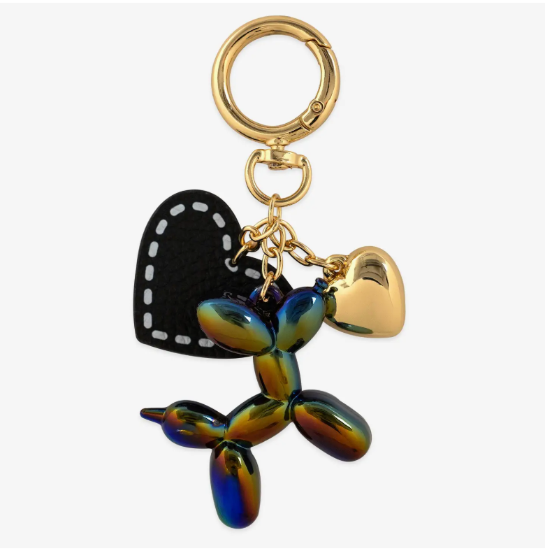 Balloon Dog Puffy Heart Bag Charm