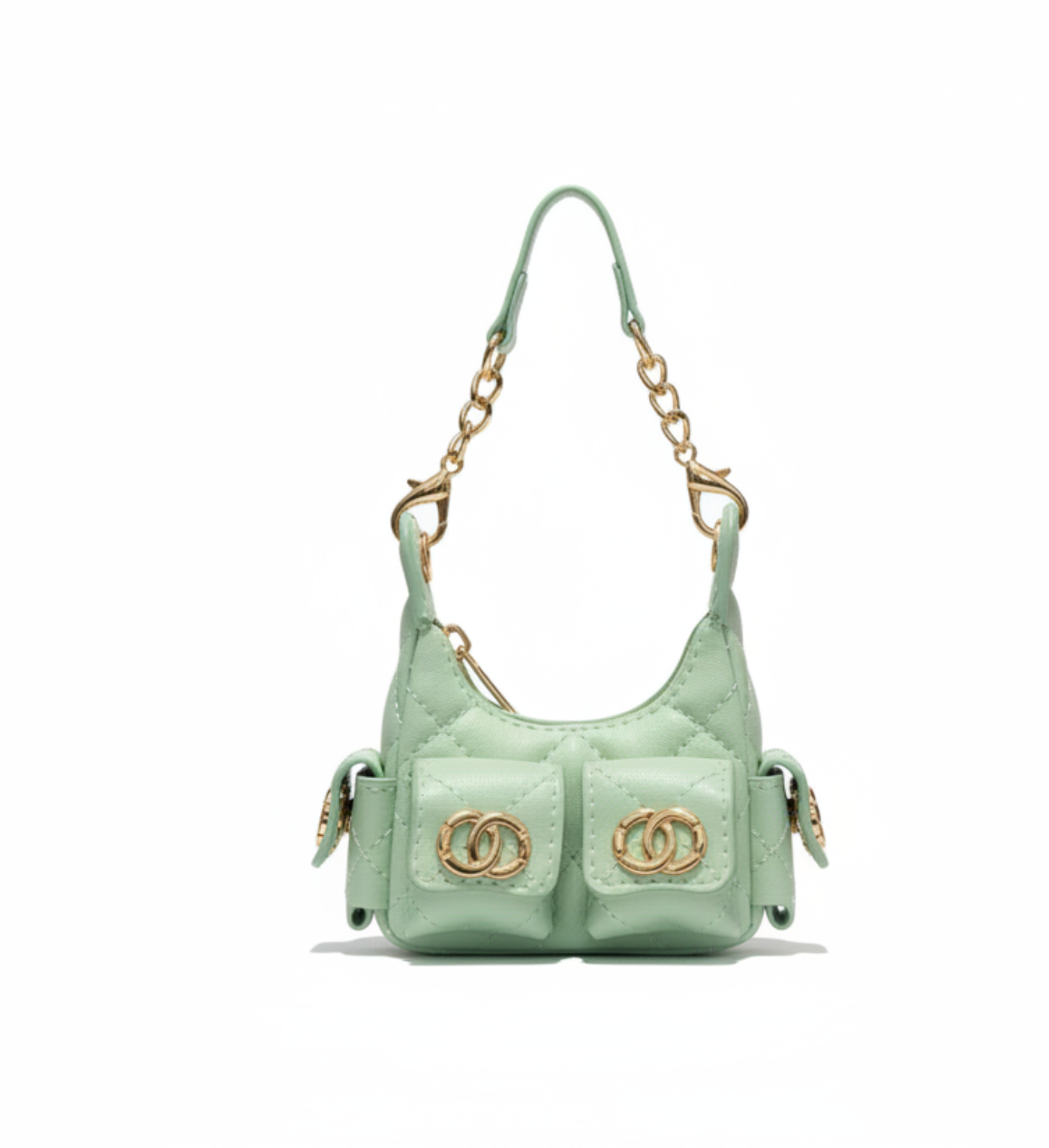 Faux Chanel Bag Charm - Mint Green