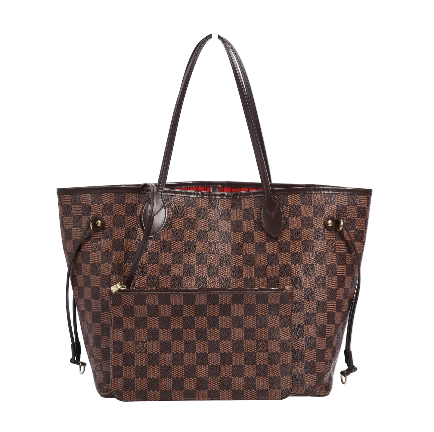 Pre-owned Louis Vuitton Damier Ebene Neverfull MM with Pouch - Authenticated