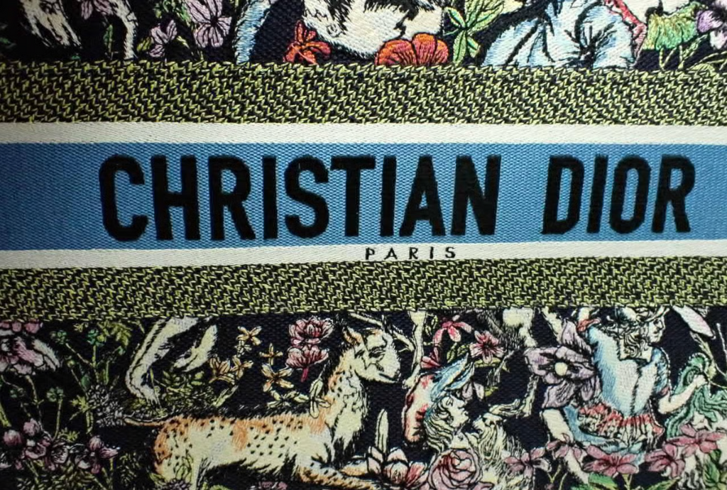 Pre-owned Christian Dior Large D-Constellation Book Tote Navy Multicolor Canvas - Authenticated