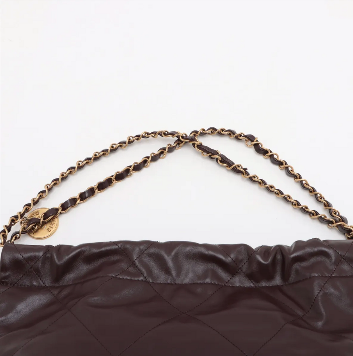 Pre-owned Chanel Hobo Dark Burgundy Calfskin Gold-Tone Hardware - Authenticated
