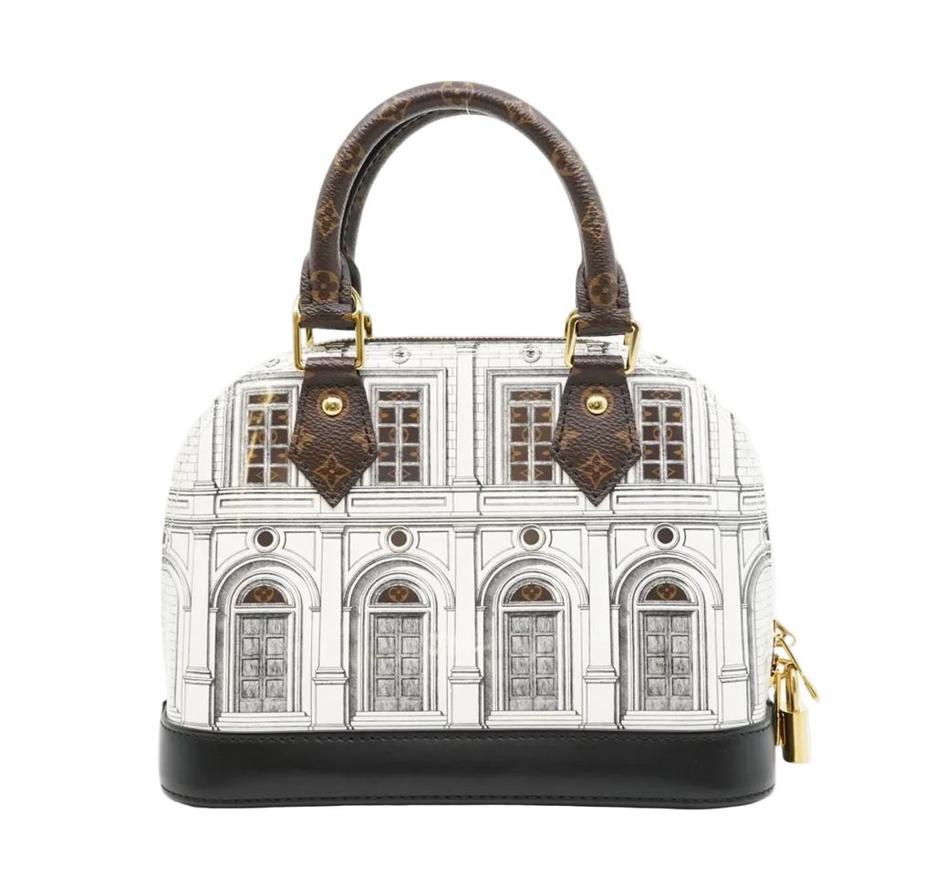 Pre-owned Louis Vuitton x Fornasetti Architettura Alma BB in Black and White Architectural Print - Authenticated