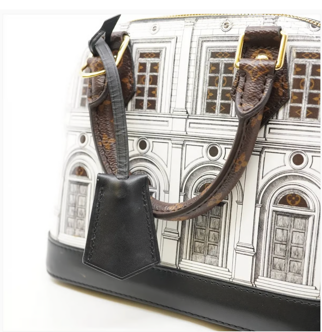 Pre-owned Louis Vuitton x Fornasetti Architettura Alma BB in Black and White Architectural Print - Authenticated