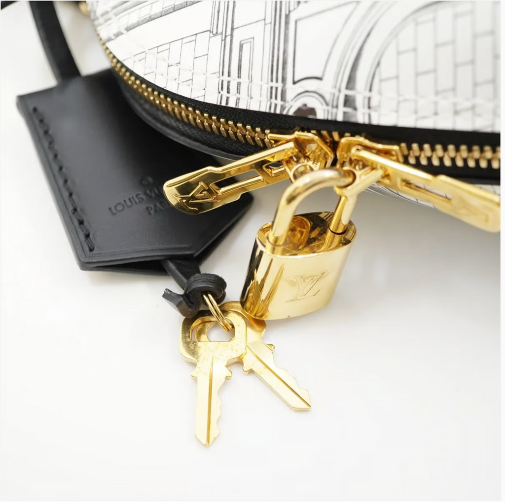 Pre-owned Louis Vuitton x Fornasetti Architettura Alma BB in Black and White Architectural Print - Authenticated