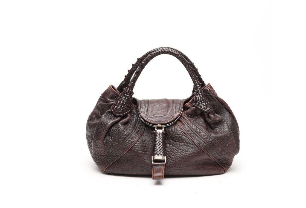 Pre-owned Fendi Spy Bag Brown Grained Leather - Authenticated