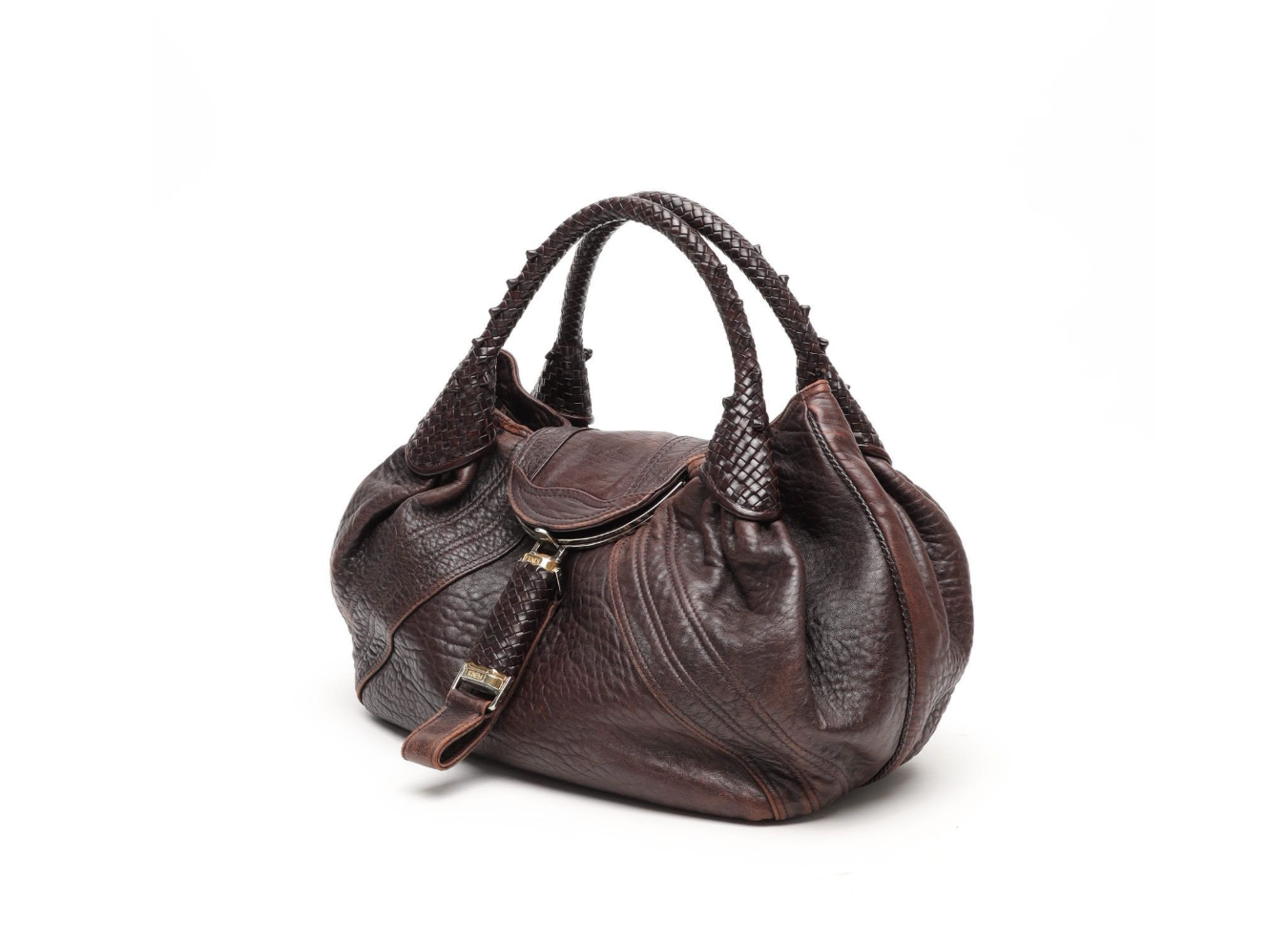Pre-owned Fendi Spy Bag Brown Grained Leather - Authenticated