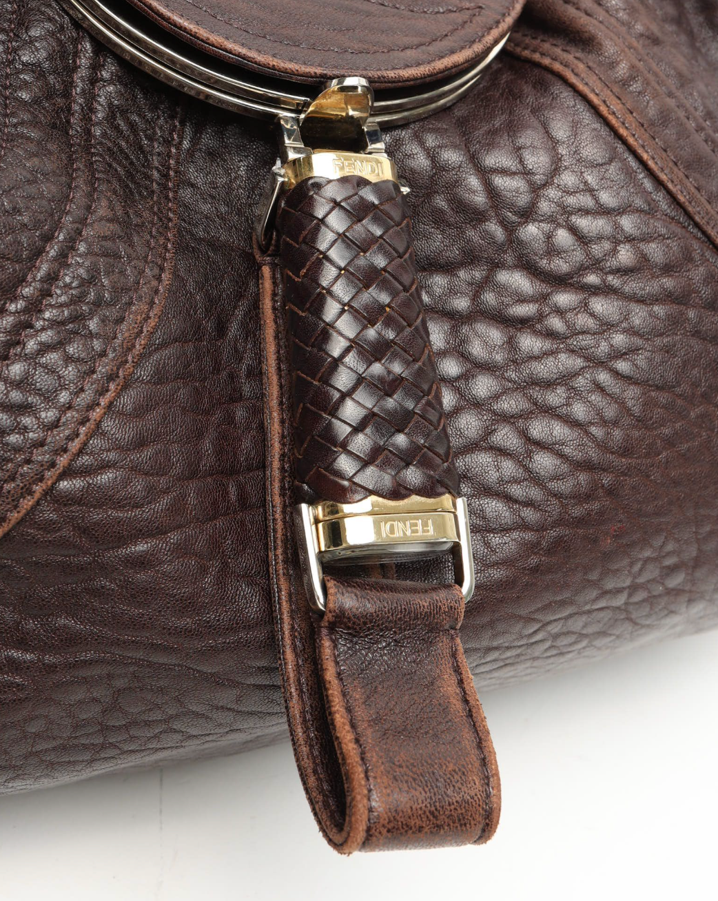 Pre-owned Fendi Spy Bag Brown Grained Leather - Authenticated
