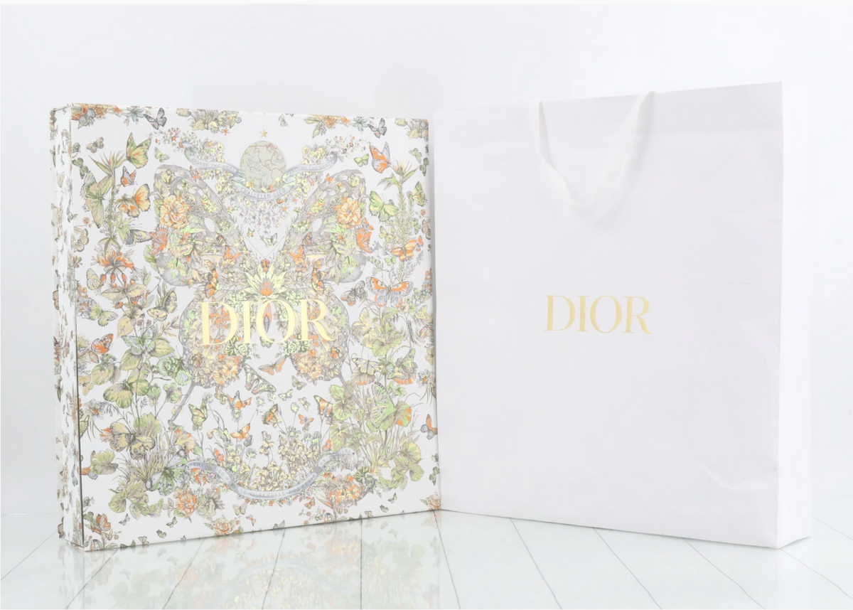 Pre-owned Christian Dior Large D-Constellation Book Tote Navy Multicolor Canvas - Authenticated