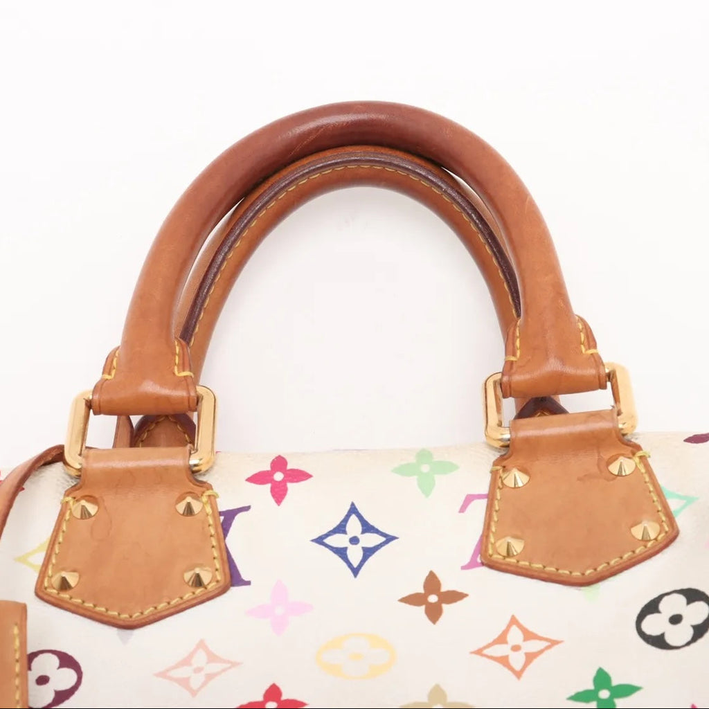 Pre-Owned Louis Vuitton Speedy 30 Murakami Monogram White Multicolor - Authenticated