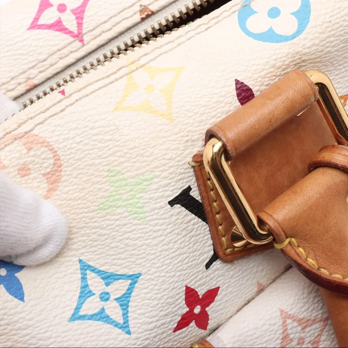 Pre-Owned Louis Vuitton Speedy 30 Murakami Monogram White Multicolor - Authenticated