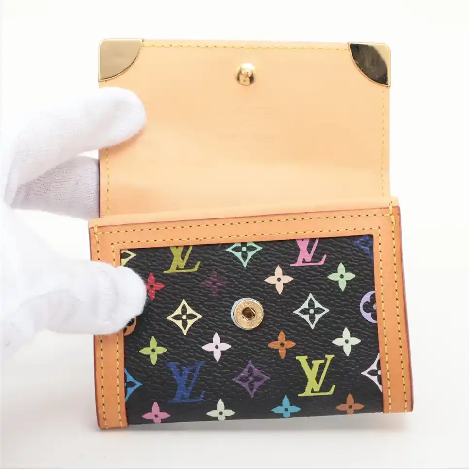 Pre-Owned Louis Vuitton Murakami Porte Monnaie Plat Card and Coin Case - Authenticated