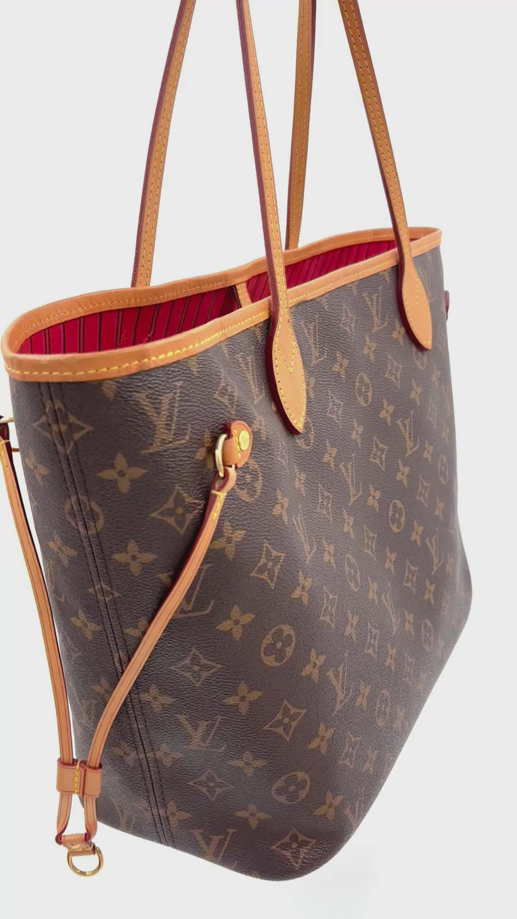 Pre-owned Louis Vuitton Monogram Neverfull MM Cerise - Authenticated