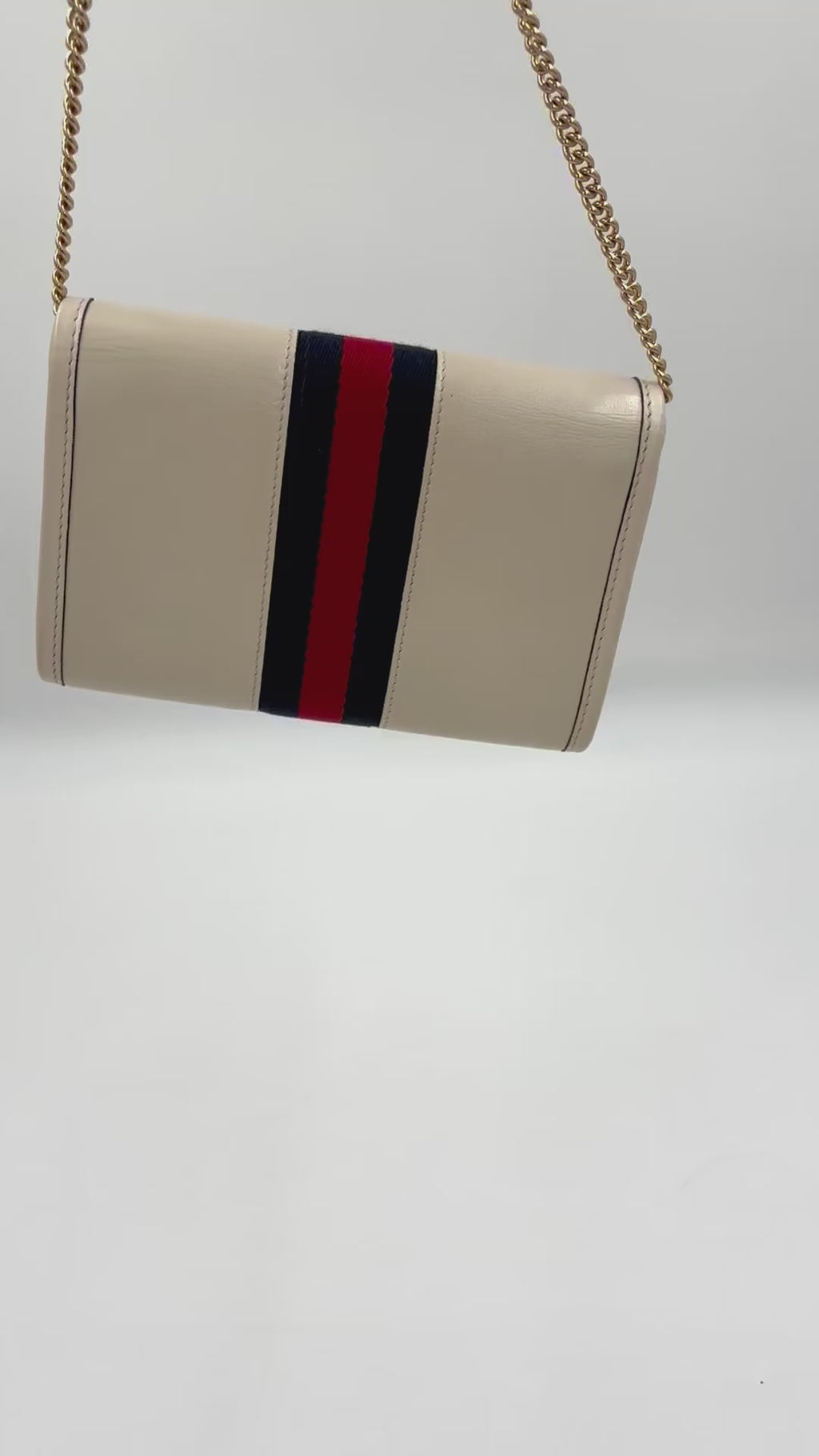Pre-owned Gucci Rajah Tiger Head Mini Crossbody Bag in Cream Leather - Authenticated