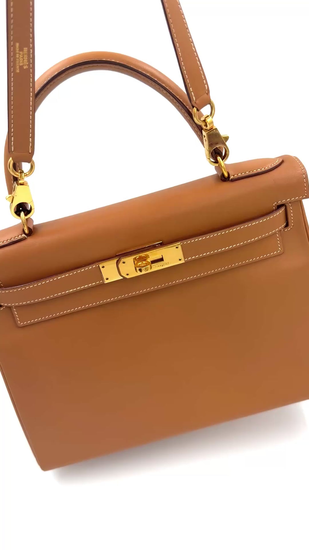 Pre-owned Hermès Vintage 1992 Kelly 28 Gold Gulliver Leather GHW - Authenticated