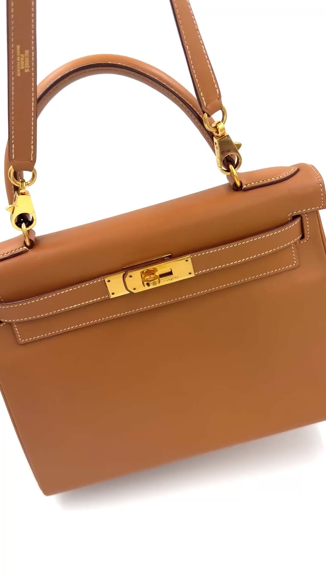 Pre-owned Hermès Vintage 1992 Kelly 28 Gold Gulliver Leather GHW - Authenticated