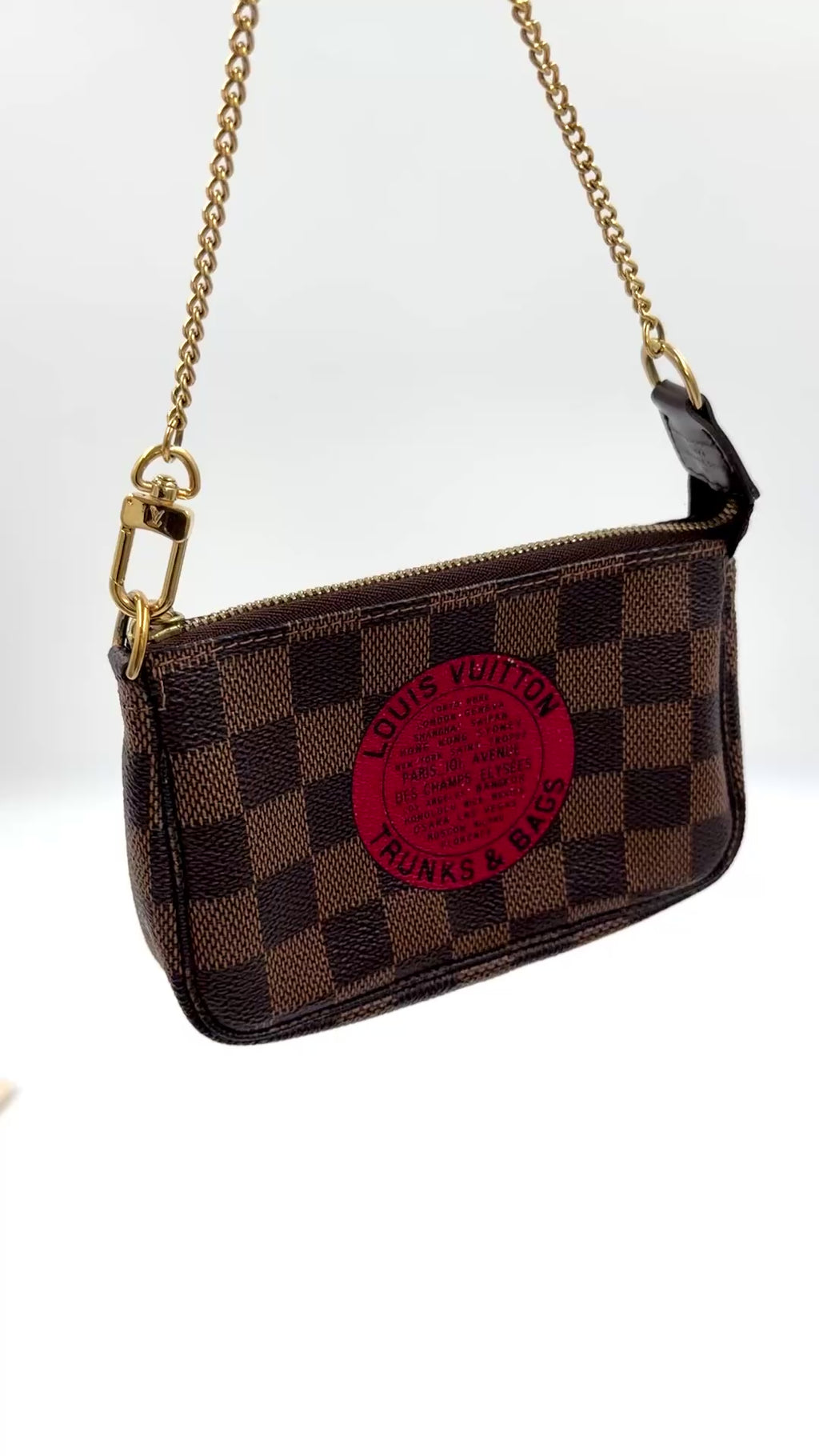 Pre-owned Louis Vuitton Damier Ebene Trunks & Bags Mini Pochette Accessoires - Authenticated