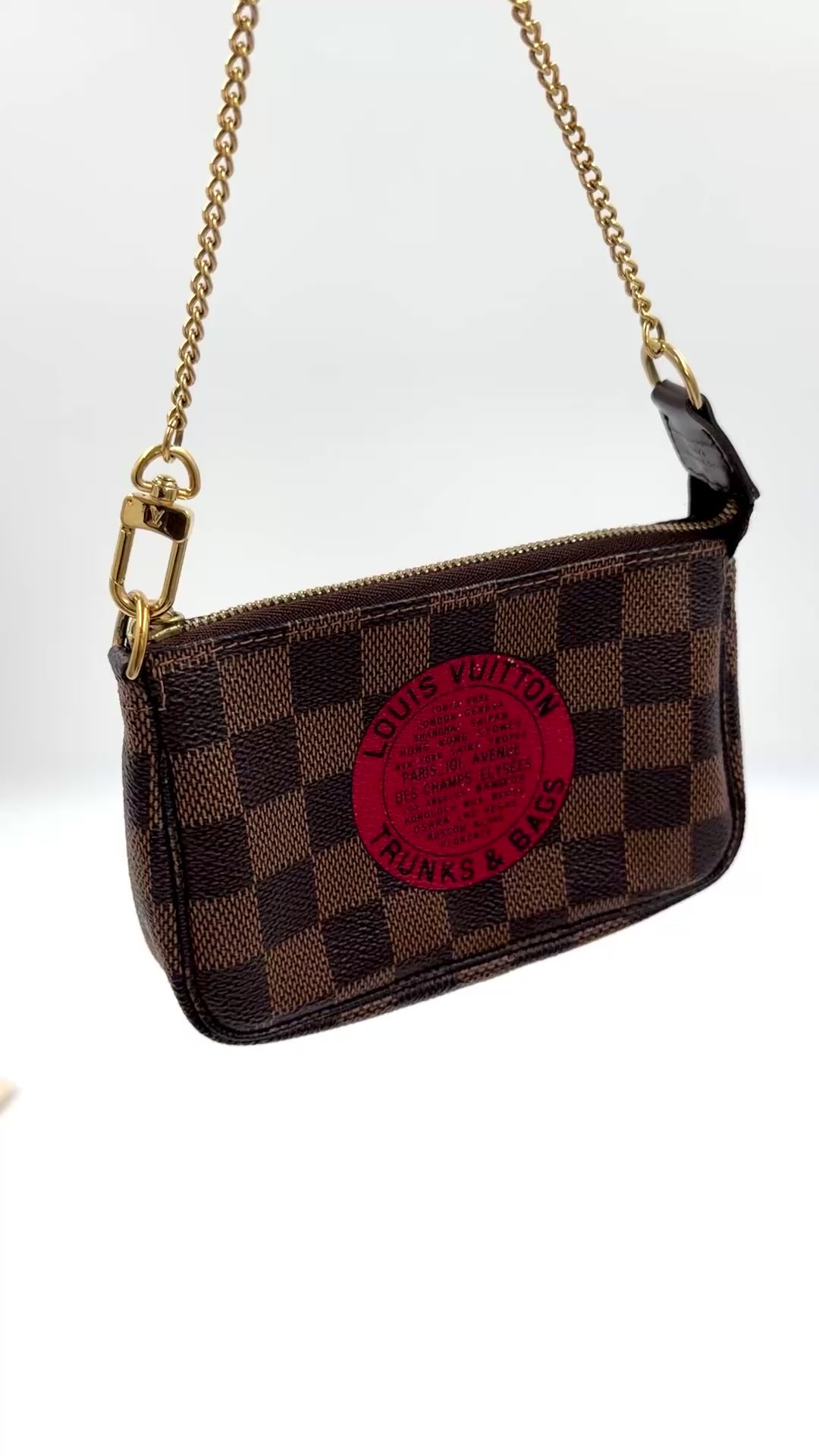 Pre-owned Louis Vuitton Damier Ebene Trunks & Bags Mini Pochette Accessoires - Authenticated
