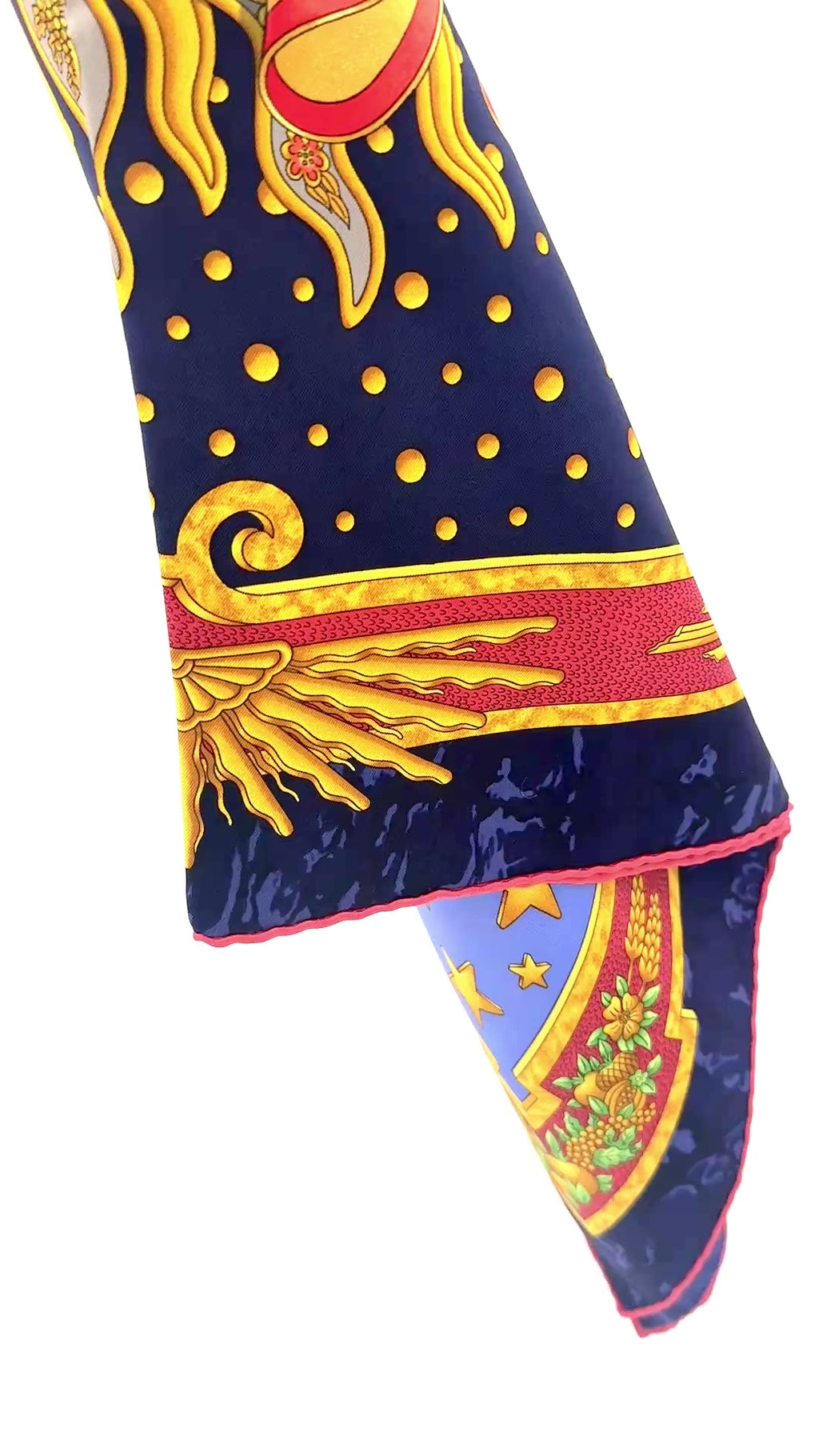 Pre-Owned Hermès Vintage Silk Scarf "Carpe Diem" by Joachim Metz - Authenticated