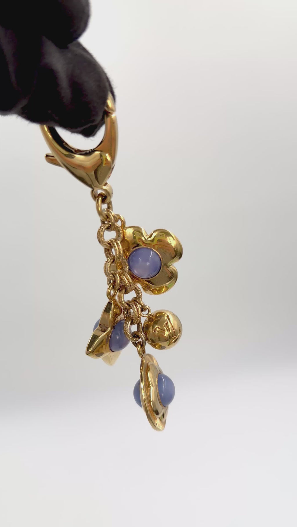 Pre-Owned Louis Vuitton Blue & Gold Bijoux Sac Tresor Bag Charm - Authenticated