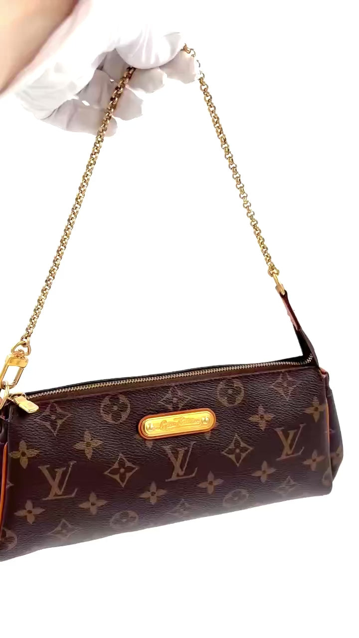 Pre-owned Louis Vuitton Monogram Eva Clutch with Chain and Crossbody Strap - Authenticated