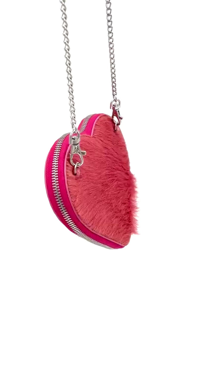 Pre-owned Vivienne Westwood Pink Pony Hair Heart Crossbody