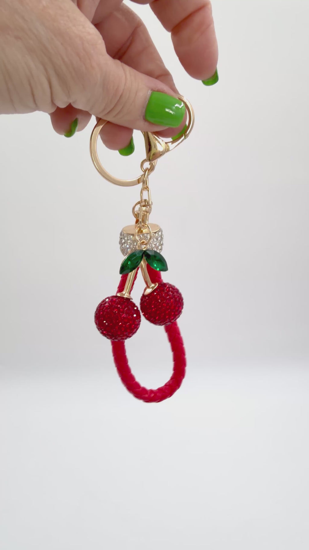 Crystal Cherry Bag Charm
