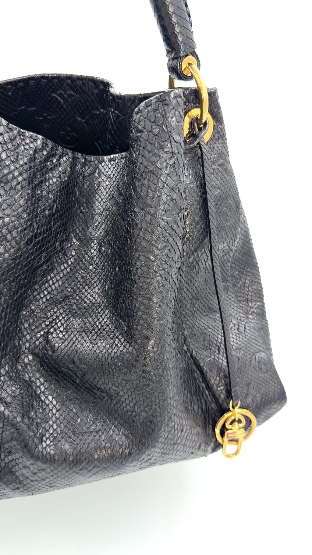 Pre-owned Louis Vuitton Limited Edition Black Python Artsy MM Bag - Authenticated
