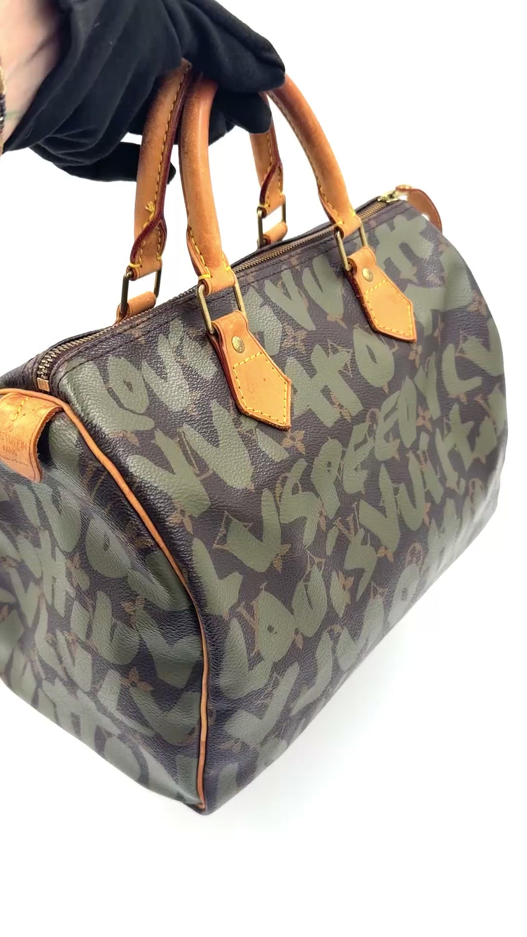 Pre-owned Louis Vuitton Speedy 30 Stephen Sprouse Graffiti Edition Olive - Authenticated