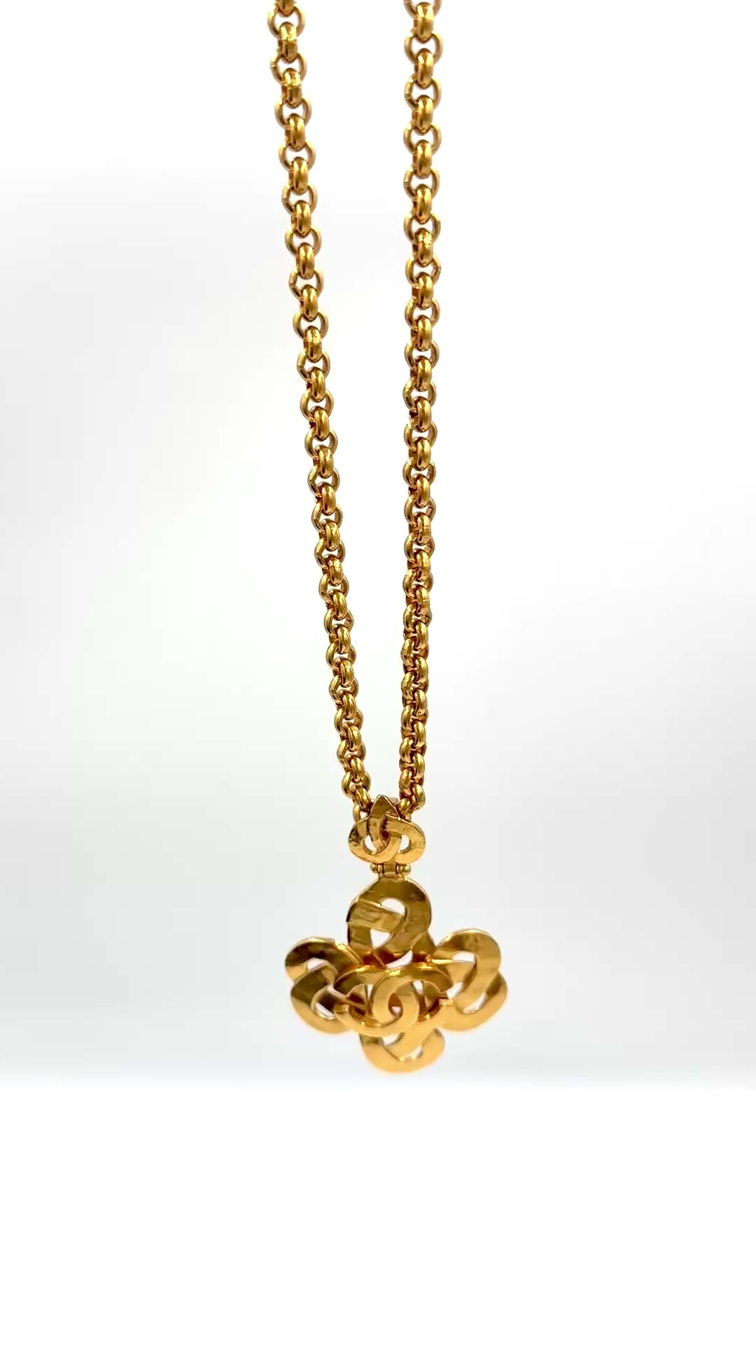 Pre-Owned Chanel Woven Coco Mark Gold Plated Necklace - Authenticated