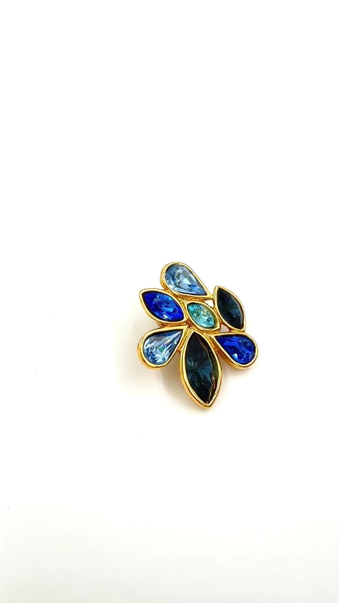 Pre-owned Yves Saint Laurent Rhinestone Badge Brooch - Authenticated