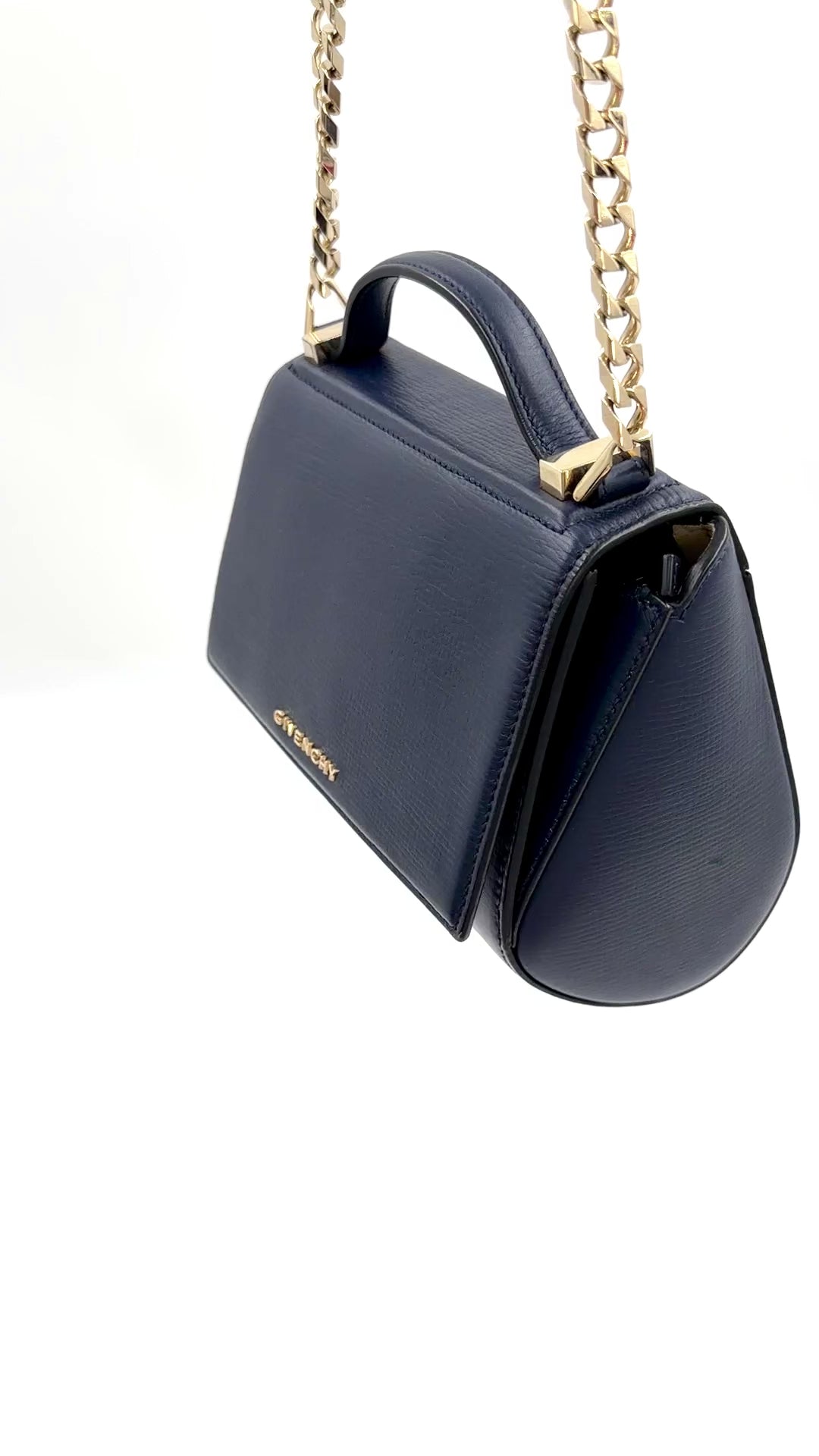 Pre-owned Givenchy Chain Pandora Box Bag Leather Mini - Authenticated