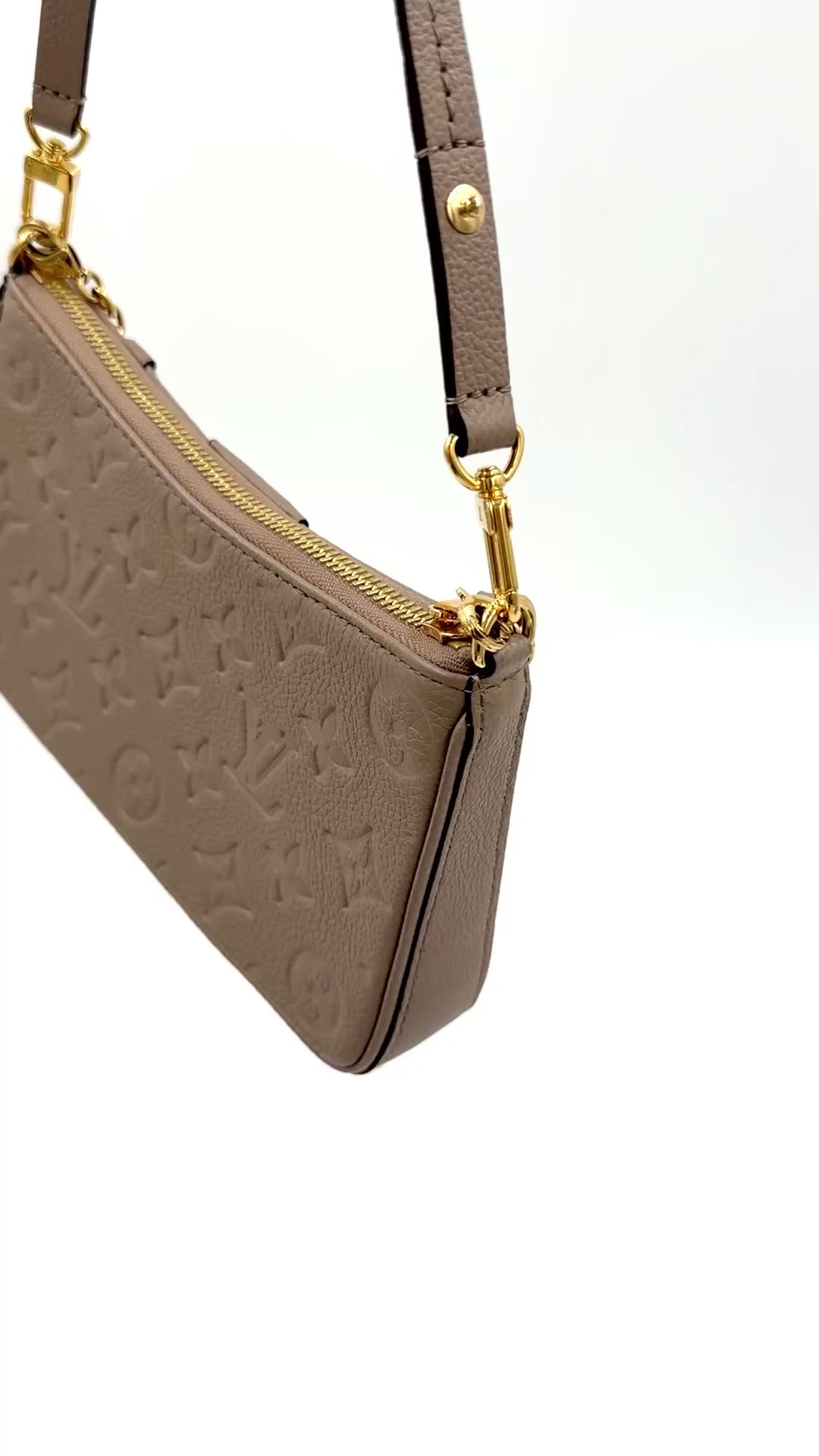 Pre-owned Louis Vuitton Easy Pouch On Strap Empreinte Leather Dune - Authenticated