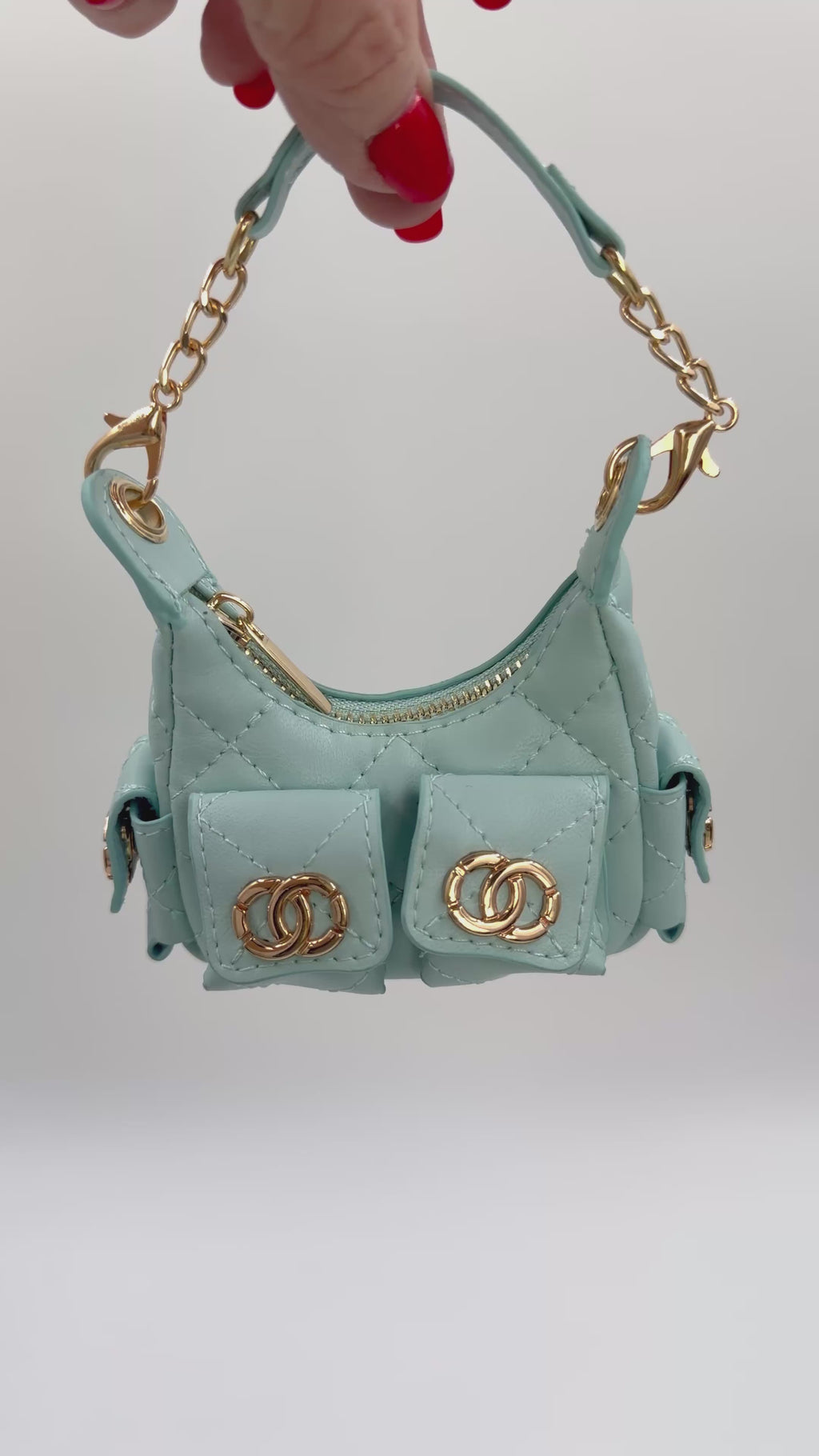 Faux Chanel Bag Bag Charm Blue