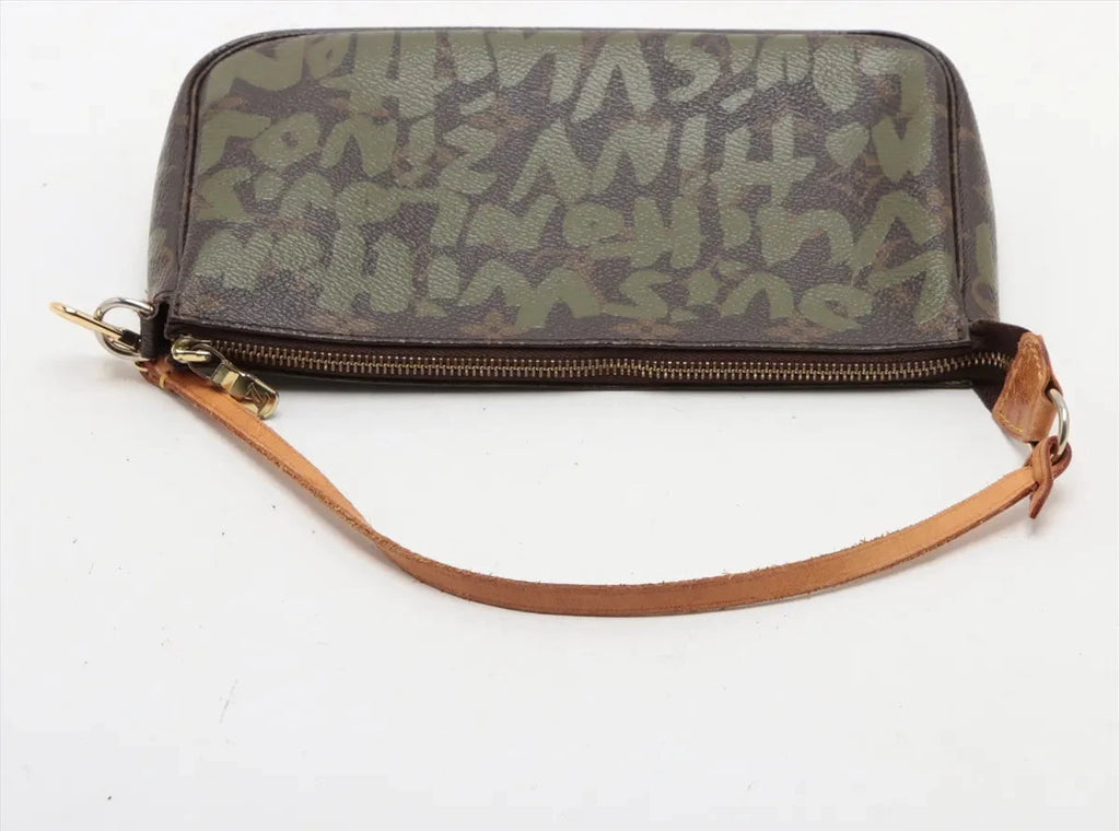 Pre-Owned Vintage Louis Vuitton x Stephen Sprouse Pochette Olive Graffiti - Authenticated