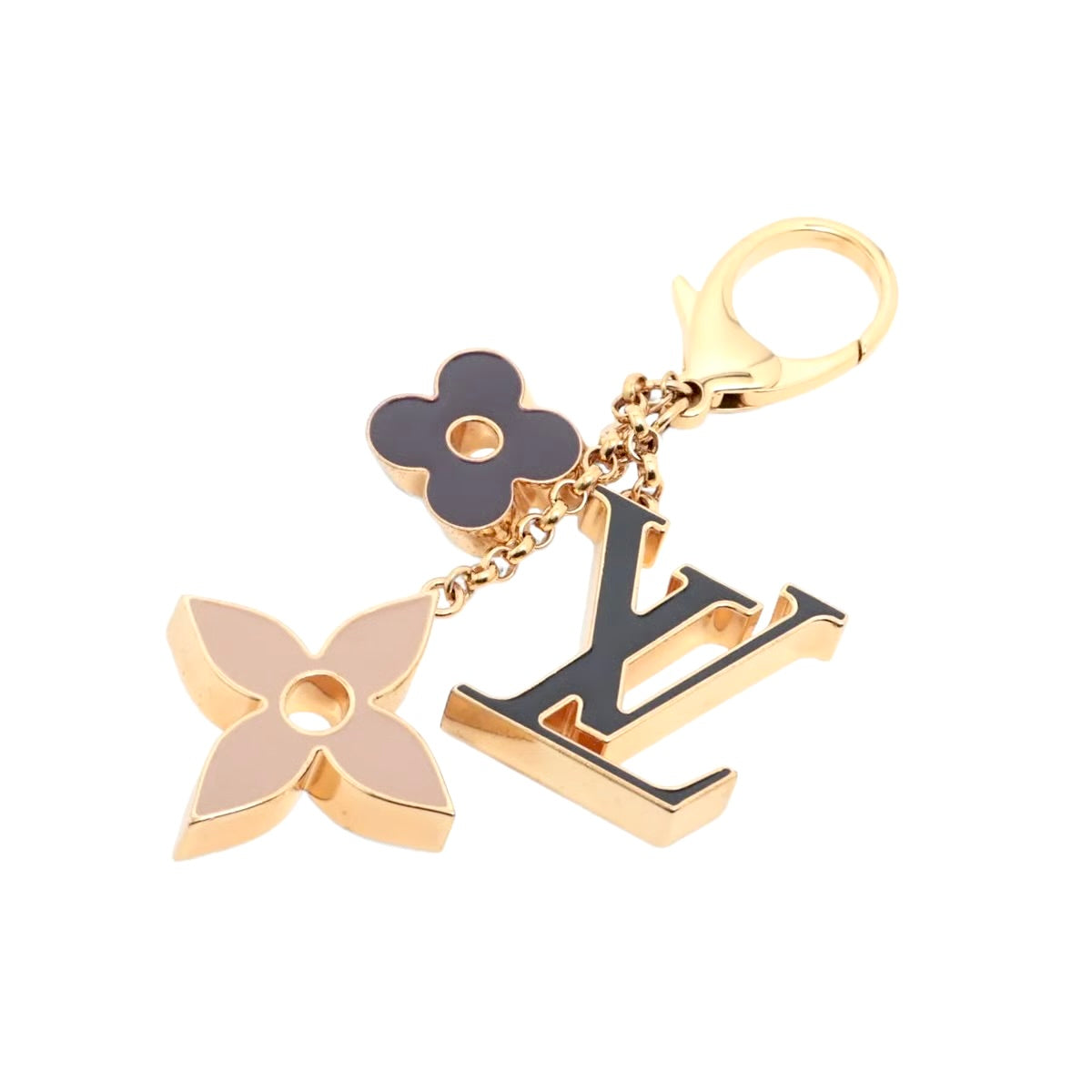 Pre-owned Louis Vuitton Fleur de Monogram Bag Charm Gold - Authenticated