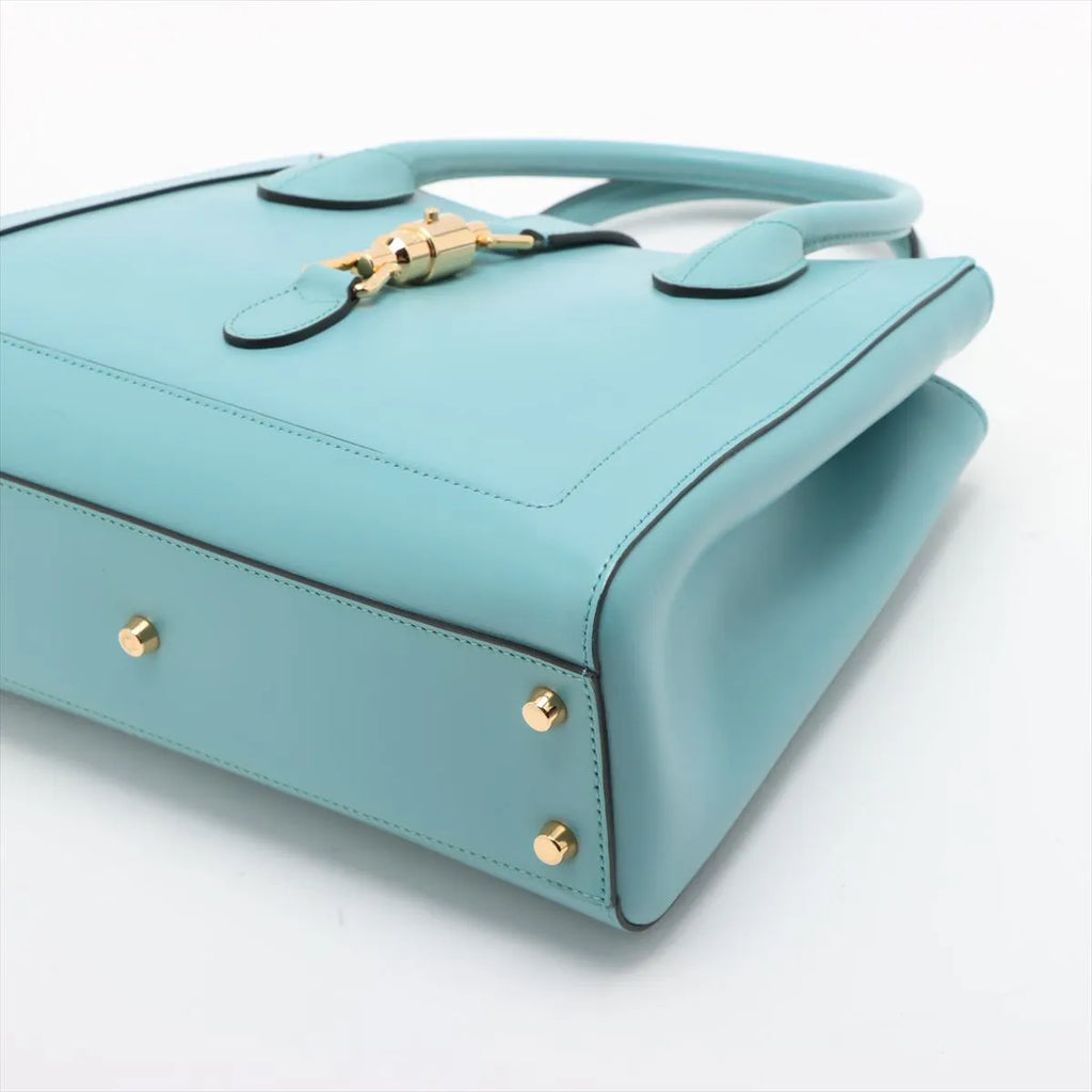 Pre-owned Gucci Jackie 1961 Medium Tote, Dusty Azure Calfskin - Authenticated