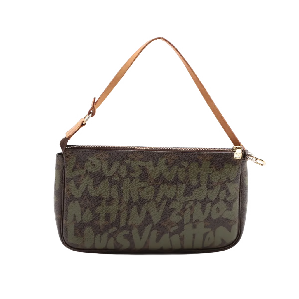 Pre-Owned Vintage Louis Vuitton x Stephen Sprouse Pochette Olive Graffiti - Authenticated